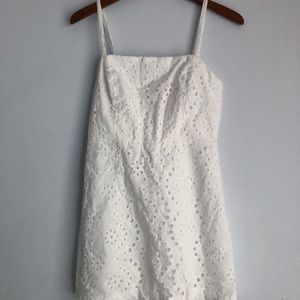 White lace eyelet dress